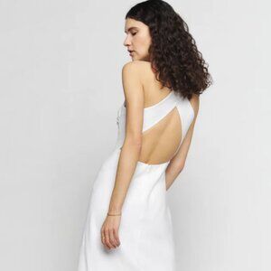 NWT Casette Linen Dress in White Midi Crossover Straps